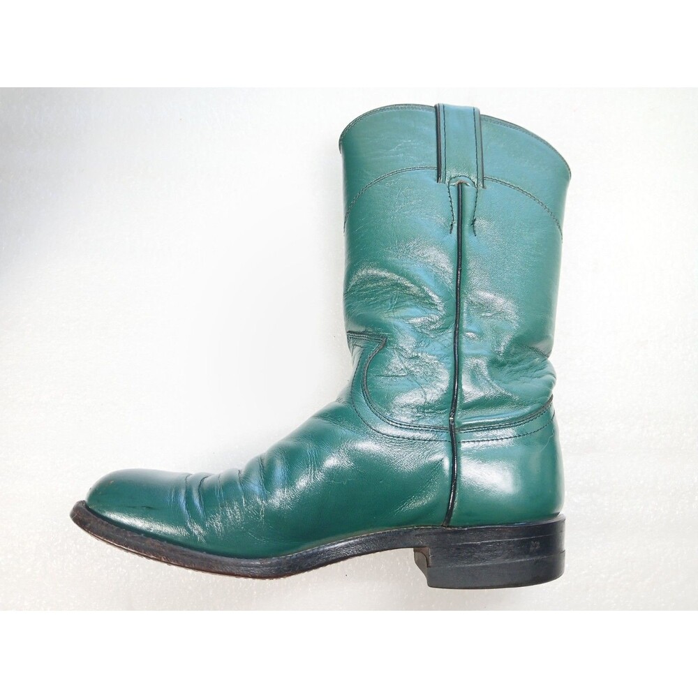 Justin Women's Green Leather Cowboy Boots – Size 4.5 – Made in USA - Picture 4 of 16